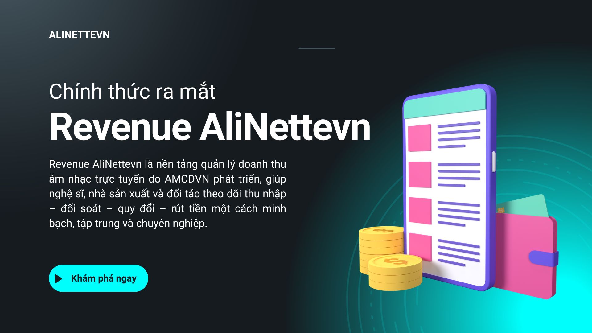 CHÍNH THỨC RA MẮT WEB REVENUE ALINETTEVN
