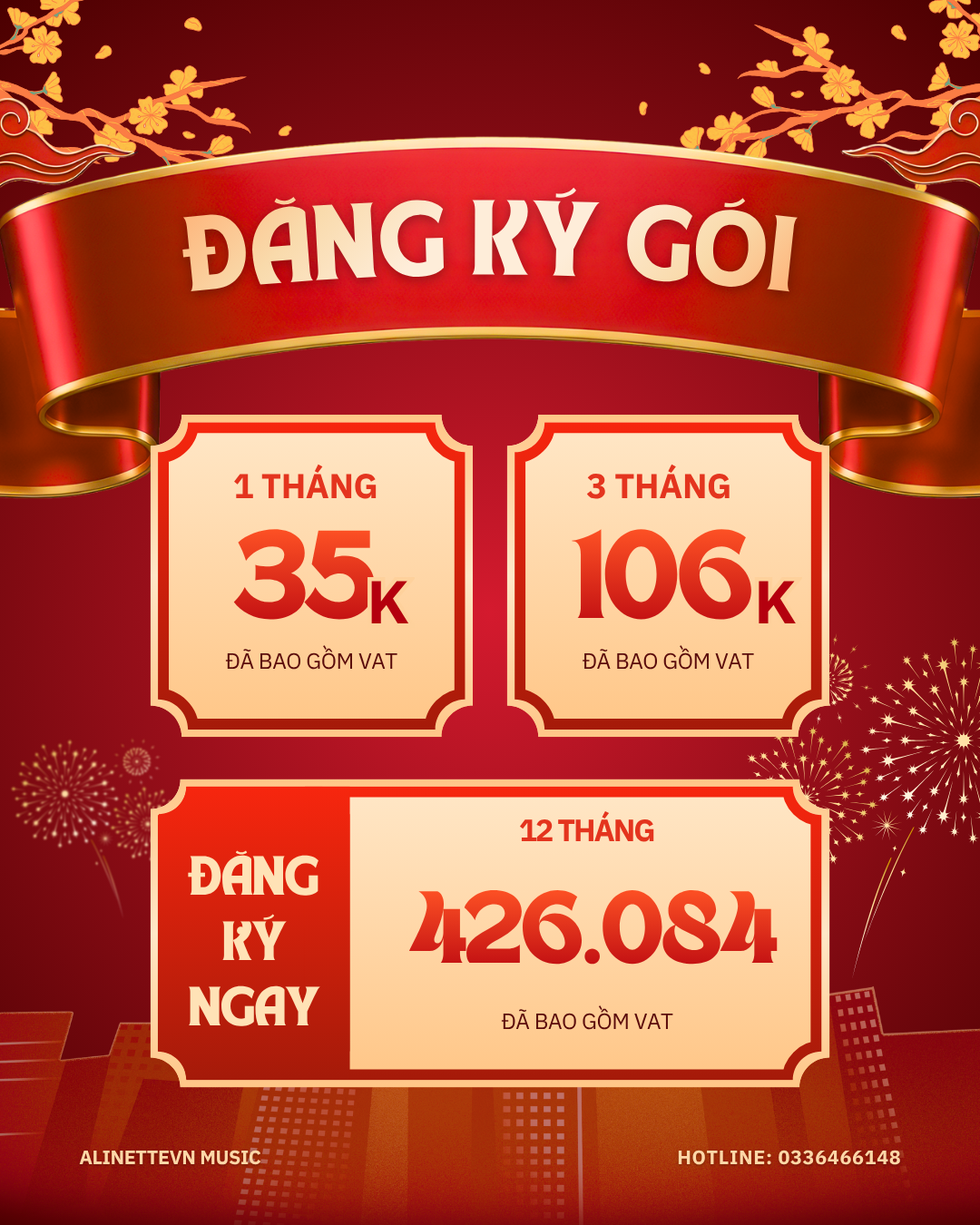 ALINETTEVN MUSIC RA MẮT CÁC GÓI PHÂN PHỐI THEO THÁNG